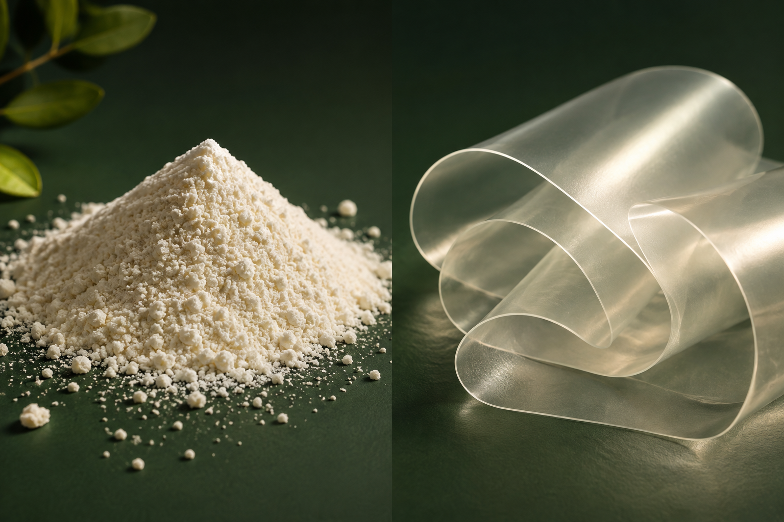 Fine ivory chitosan powder
